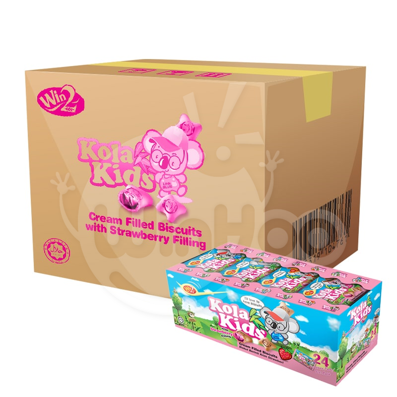 Kola Kids Cream Filled Biscuits with Strawberry Filling 12 Boxes