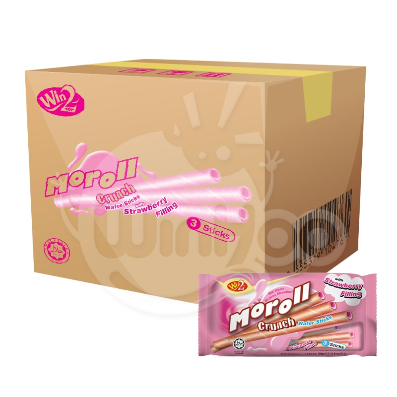 Moroll Crunch Wafer Sticks with Strawberry Filling 36 Bags