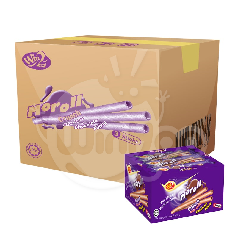 Moroll Crunch Wafer Sticks with Chocolate Filling 12 Boxes
