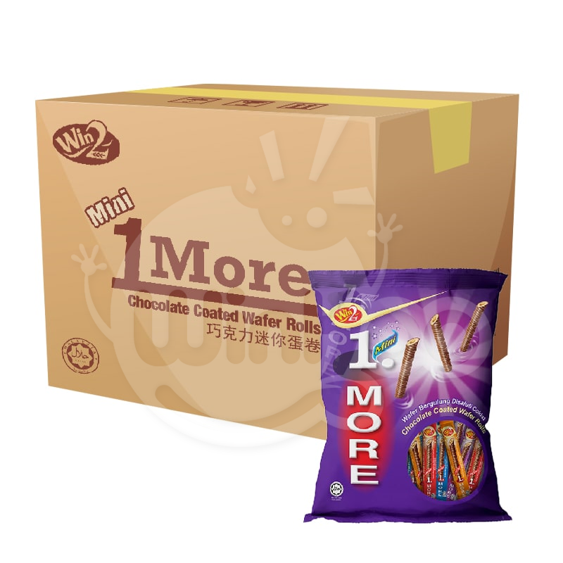 Mini 1 More Chocolate Coated Wafer Rolls 12 Bags