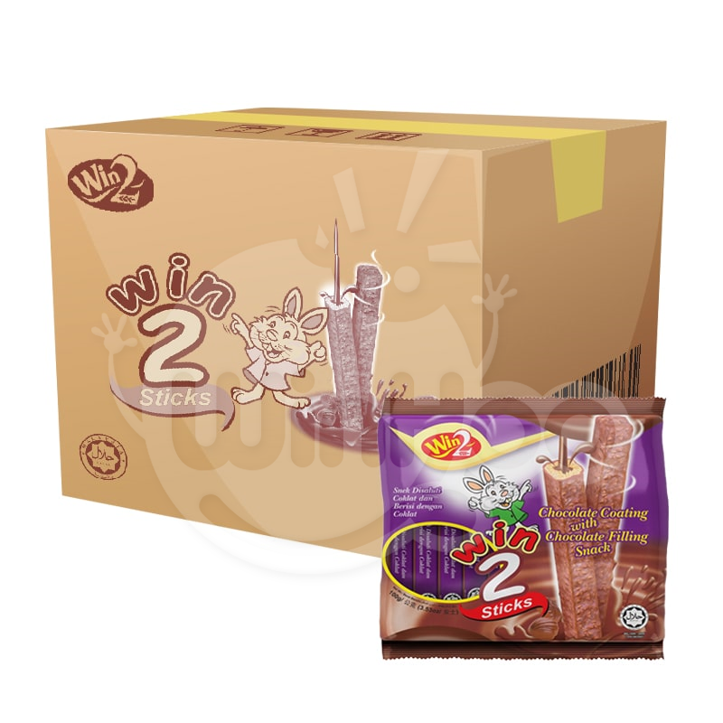 Win 2 Sticks Chocolate Coating with Chocolate Filling 36 Bags